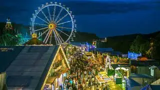 Dult Regensburg 2018 08 erster Zeitraffer Riesenrad von Br&uuml;cke
