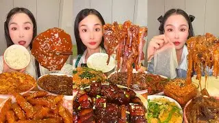 Insane Chinese Takeout Mukbang | Spicy Noodles, Rice Rolls & Crunchy Chicken ASMR #271