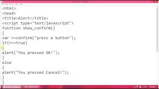 JavaScript confirm dialog box video tutorial : How to show a confirm box using javascript