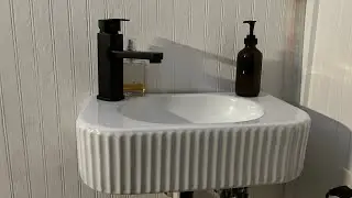 Hiomiestiy Bathroom Vessel Sink Rectangular Wall Mount Sink for TIGHT SPACES Fixtures for Tiny House