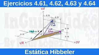 Estática Hibbeler 12 Edición. Ejercicios Resueltos (4.61, 4.62, 4.63 y 4.64) [Física][Ingeniería]