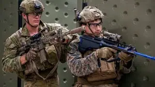 Australian & US Soldiers swap weapons & rehearse CQB using 
