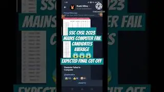 #sscchsllatestupdate SSC chsl 2023 mains final expected cut off computer normalisation marks