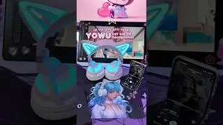 YOWU Cat ear CE headphones 🎧🪽 #headphones #kawaii #pcsetup #gamergirl #lesserafim