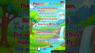 Poem Of Nature English Poem | Kids Poems | poems for kids #poems #ytshorts #poemforkids