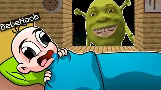 BEBÉ SHERK... ME ESPIA MIENTRAS DUERMO 😱 ¿SOBREVIVIRE? BEBE NOOB vs SHERK en MINECRAFT