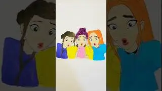 Three Girls Reacting to a Phone #art #drawing #trending#cute#short