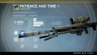 Destiny 1 Patience and Time Exotic sniper rifle engram drop + weapon test