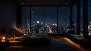 Drift to Sleep Faster with Calming City Rain Sounds in Total Darkness