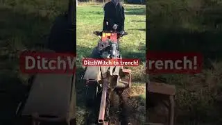 How to dig a trench with DitchWith! We use to bury coax cable. #construction #hamradio #excavator