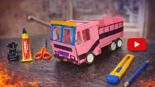 How to make mini toy truck 🚛 DIY cardboard truck/toy doctor agastya