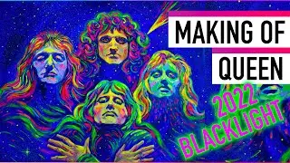 Making of Celestial Queen - UV Blacklight Queen Band Art | Short Timelapse