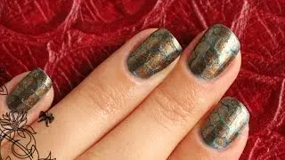 Lizard skin design manicure/Маникюр с дизайном шкуры ящерицы