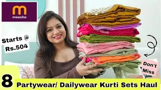 😃 Meesho Huge 8 Kurta Sets, Kurtis, Dresses & Winter wear Haul Starting Rs. 504 |❤️Meesho Haul