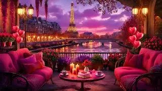 💘 Valentine&rsquo;s Jazz Romance in Paris 🌹💕 Cozy Balcony with Heart-Shaped Cake & Eiffel Tower Views 🌙
