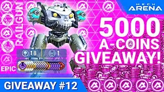 5000 A-Coins Giveaway #12 - Shadow with Railgun - Godlike - Mech Arena Robot Showdown