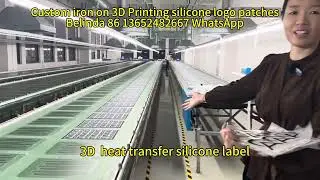 Custom garments iron on HD Print silicone logo patches factory in China #siliconelogo #heatransfer 