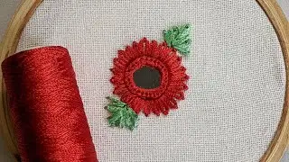 VERY EASY MIRROR WORK WITH SILK THREAD EMBROIDERY DESIGN FOR BEGINNERS/HAND EMBROIDERY