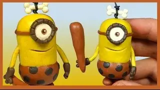 Лепим Миньона с дубинкой из пластилина. Minion made of Plasticine. Гадкий я. DESPICABLE ME