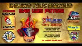 Promo BAILE 10 Aniversario TEX APPEAL music Bar Lyons San Luis Potosi 7 Junio 2014
