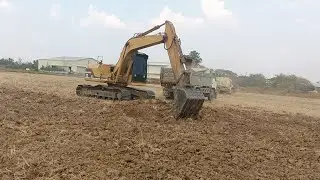 Construction Collaboration: Caterpillar 312B Excavator&Dump Trucks High cage Working Together/ #ep02