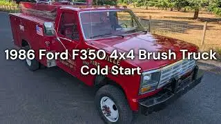 8700 MIles! 1986 Ford F350 4x4 Brush Truck Cold Start