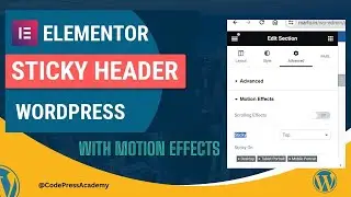 How to set Sticky Header in elementor pro || WordPress, Website