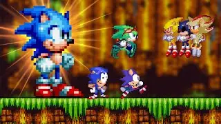 Agregué personajes GIGANTES y EXTRAÑOS a este juego de Sonic (Sonic Fleetway, Sonic.exe, Scourge...)