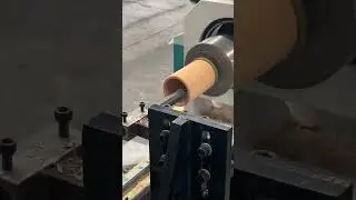 Model 0820 single spindle double blade CNC wood lathe processes bamboo cup!  #machine #woodworking