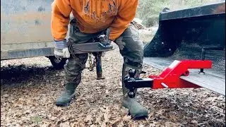Clamp on Loader Bucket Hitch - Put to use in the Wood Yard