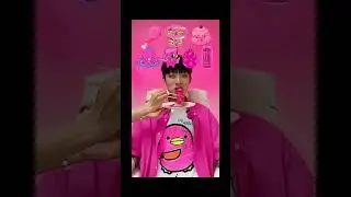 Eating randon pink colour food #emoji eating challenge #mukbang #@cure0721