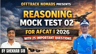 Reasoning MOCK TEST 02 for AFCAT 01 2026 by Shekhar sir | Anurag Thakur #afcat #afcatreasoning