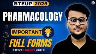 Important Full Forms | Pharmacology | D.Pharma 2 Year | 2 Marks Questions #bteupexam #dpharma