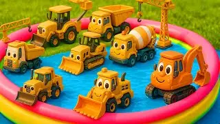 Learn Construction Vehicles with Toys & Real Machines | Vehicle Names & Jobs | Learn Preschool