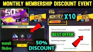 Monthly Membership Discount Event | Free 6000 Diamonds in Monthly Subscription | free fire new event