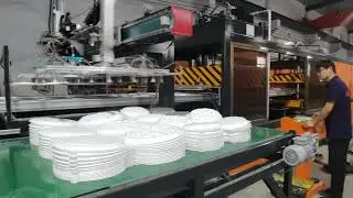 PS foam pizza box food containers making machine,contact Amy's whatsapp:008613573511028