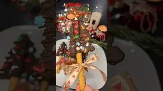 Easy Chocolate Christmas Tree Snack | Fun Holiday Treat for Kids🎄💚✨💫 #shorts #recipe