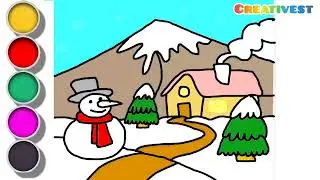 How To Draw Winter Drawing For Kids And Toddlers 