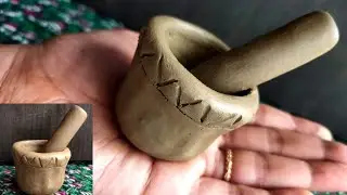 Easy way to make mortar and pestle with Clay|मिट्टी से ओखली और मूसल कैसे बनाये|Clay Kala