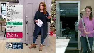 Sabre Adjustable Door Security Bar with Alarm on QVC