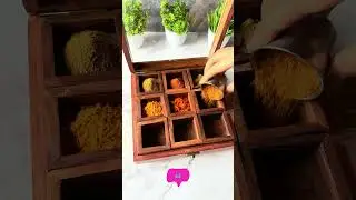 Handcrafted Sheesham Wood Masala Box &ndash; 9 Spice Compartments with Glass Lid | FoldyFinds.in