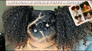 INSTAGRAM Inspired Hairstyle for Naturally Curly Hair - Double Puffs