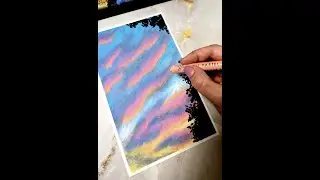Pink 💖 clouds sky drawing | Oil pastel
