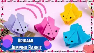 Origami Jumping Paper Rabbit🐰|How to make paper toy| Step by Step Tutorial#diy #origami #papercraft