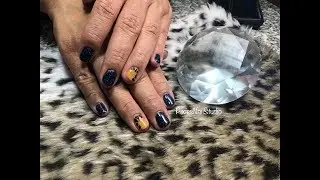 Kupa Dipfinity | Blue and Gold Nails