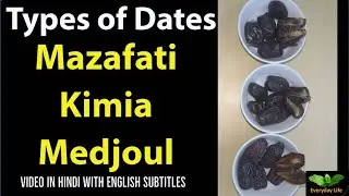 Types of Dates : Mazafati, Kimia, Medjoul | खजूर के प्रकार | Everyday Life #212