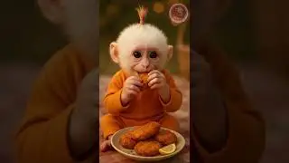 &ldquo;Baby Monkey Tastes Fish Cutlet First Time 🐒😂 | YUMKEY Funny Shorts&rdquo;
