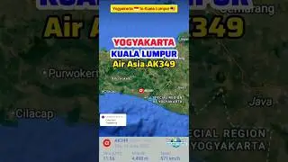 Yogyakarta 🇮🇩 to Kuala Lumpur 🇲🇾 Flight Route by AK349 #aviation #shortvideo
