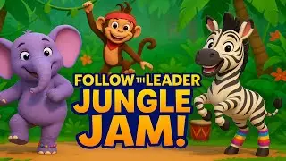 Follow the Leader Jungle Jam 🐘🎶 | Jungle Dance Song for Kids