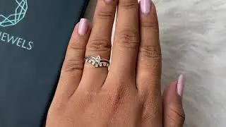 Pear Cut Curved Dainty Ring | CVD Diamond Rings | Curved Wedding Ring @ourosjewels